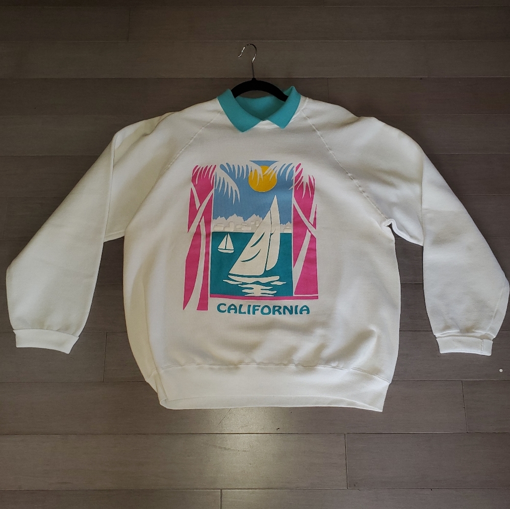 Vintage collared pullover sweatshirt